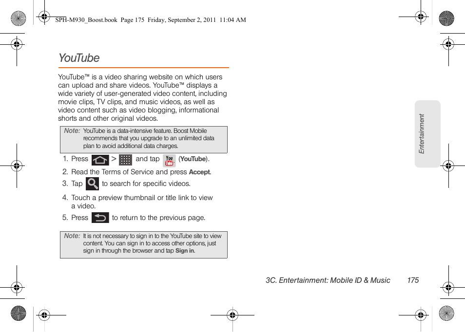 Youtube | Samsung SPH-M930ZKABST User Manual | Page 189 / 227