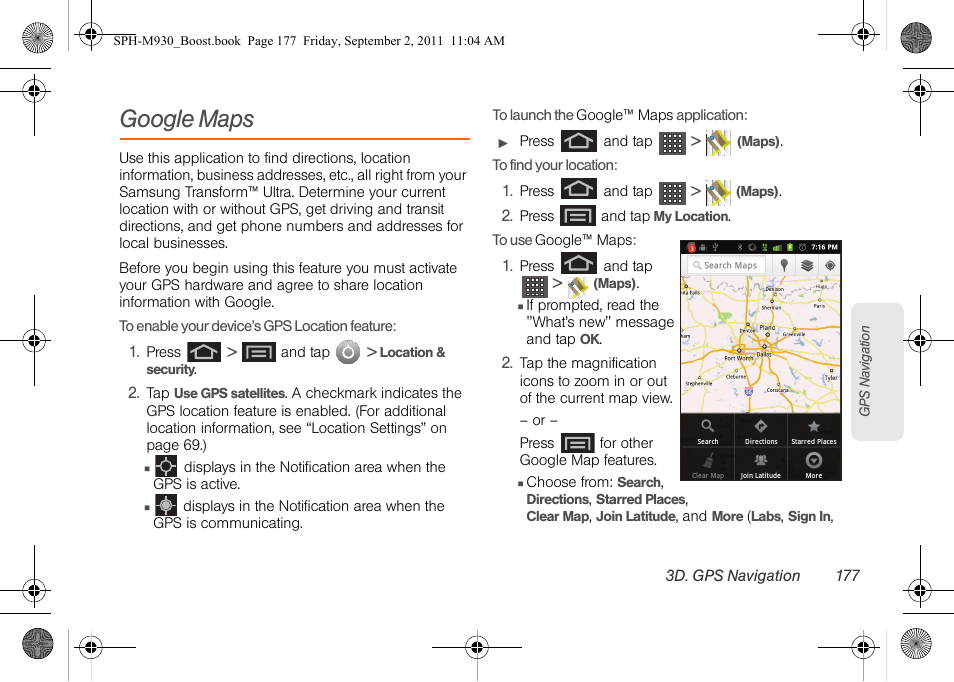 Google maps | Samsung SPH-M930ZKABST User Manual | Page 191 / 227