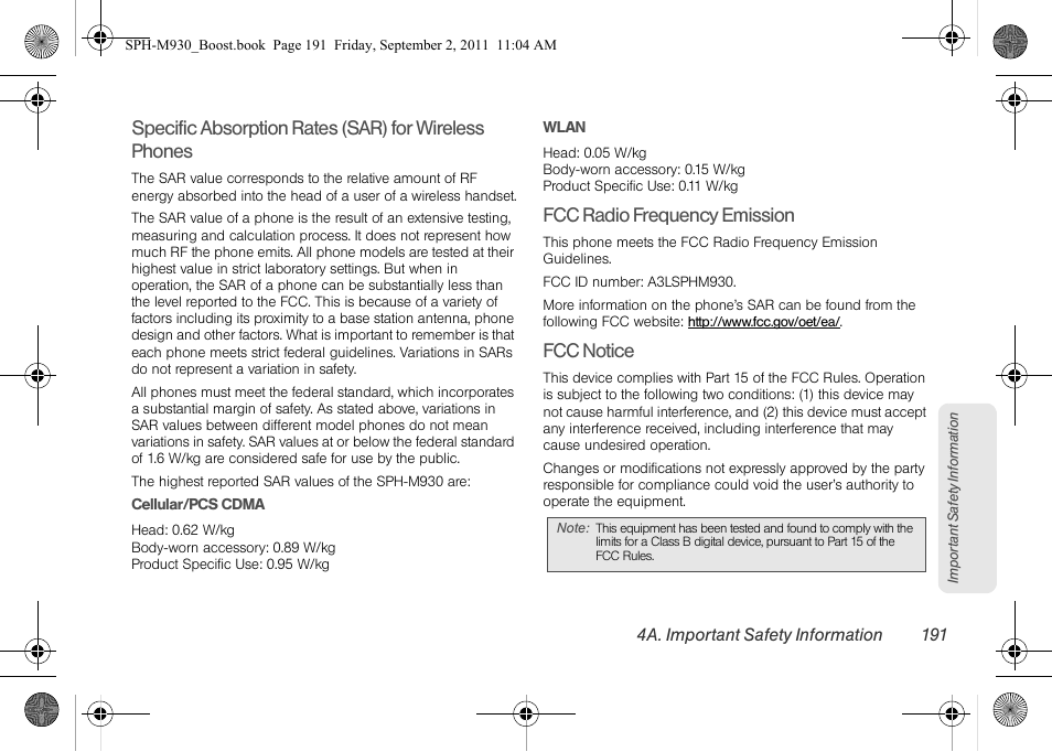 Fcc radio frequency emission, Fcc notice | Samsung SPH-M930ZKABST User Manual | Page 205 / 227