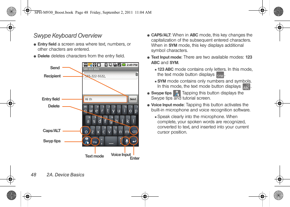 Swype keyboard overview | Samsung SPH-M930ZKABST User Manual | Page 62 / 227