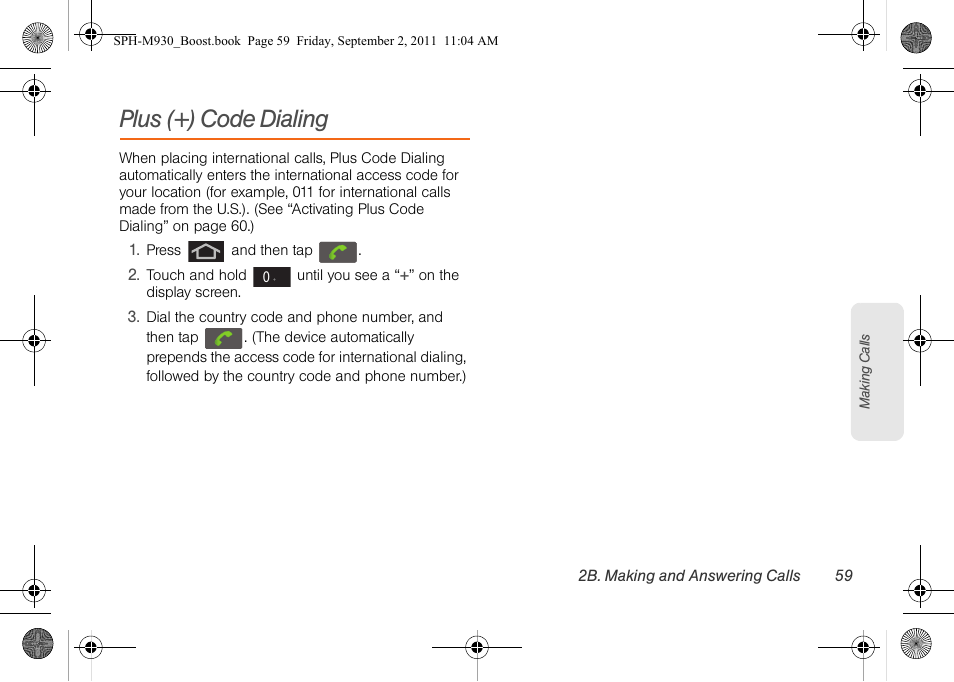 Plus (+) code dialing | Samsung SPH-M930ZKABST User Manual | Page 73 / 227