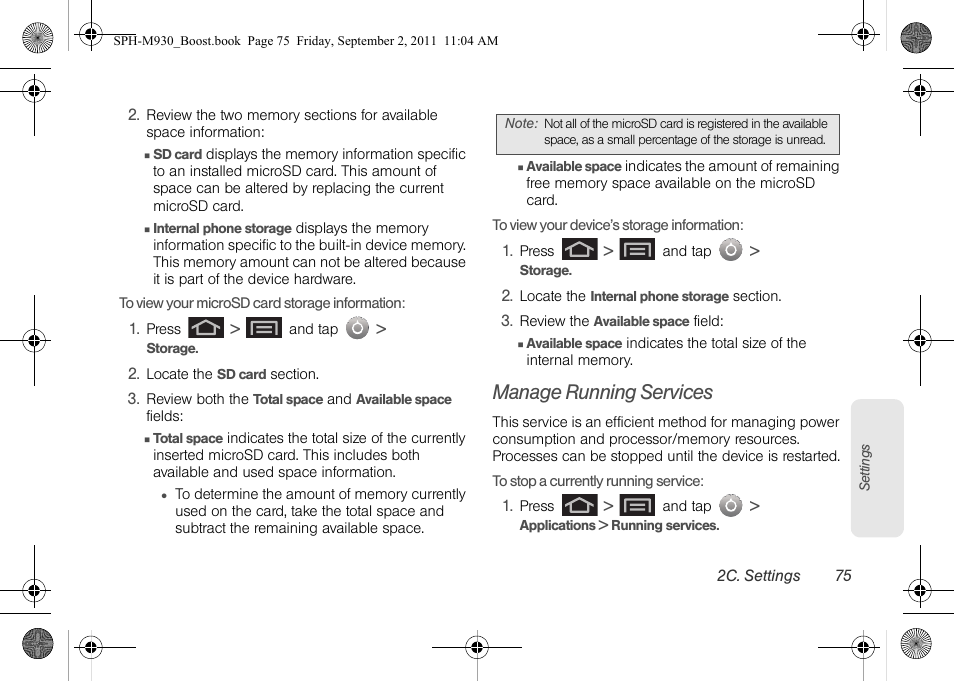 Manage running services | Samsung SPH-M930ZKABST User Manual | Page 89 / 227