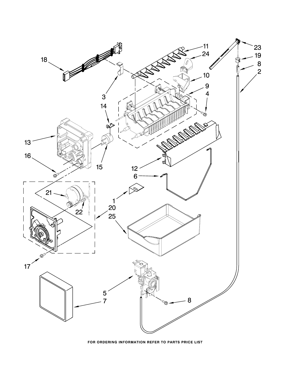 Icemaker, Icemaker parts | Amana ABB2221FEB1 User Manual | Page 13 / 15