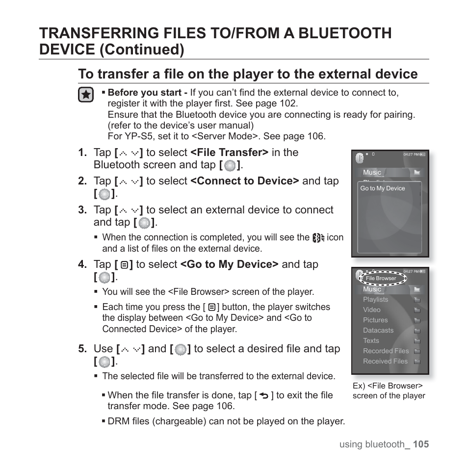 Samsung YP-S5JQB-XAA User Manual | Page 105 / 125