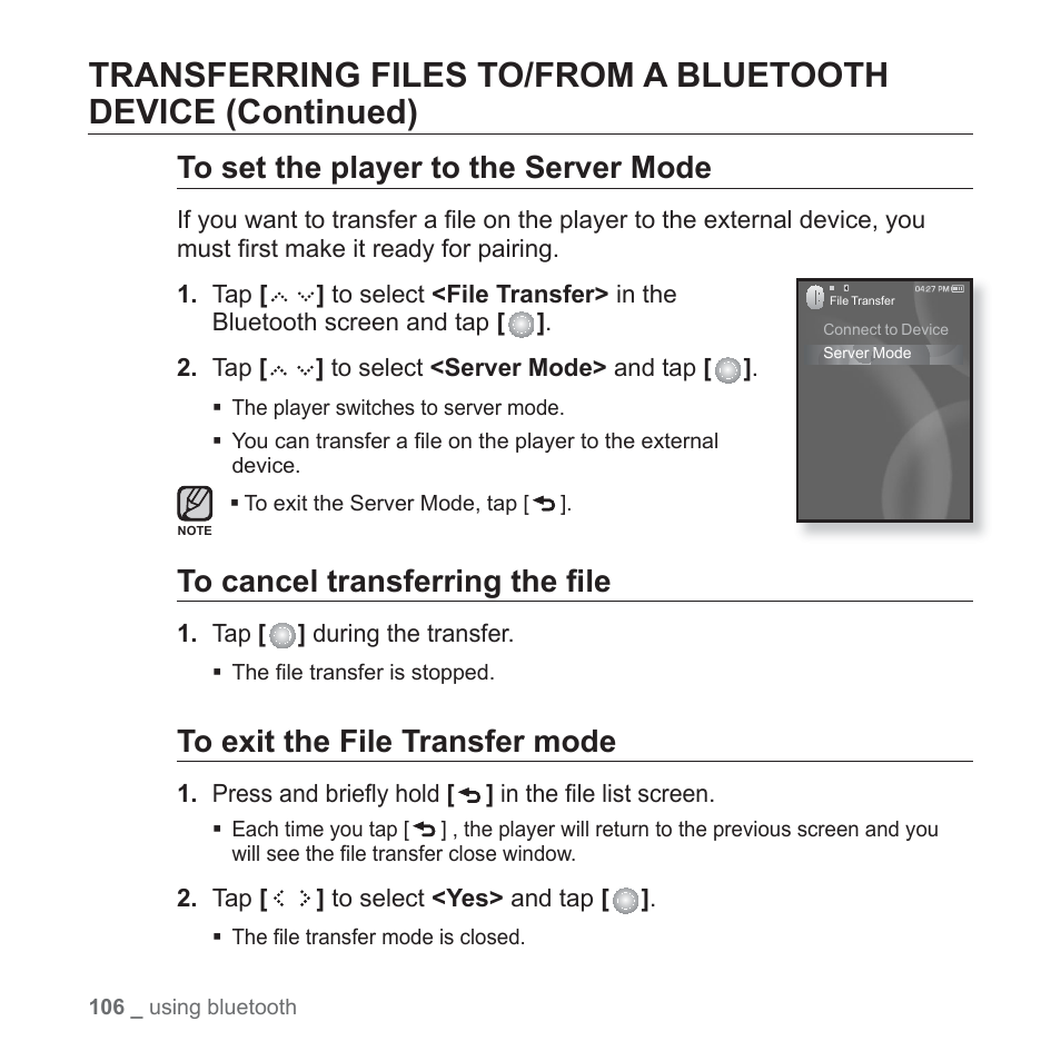 Samsung YP-S5JQB-XAA User Manual | Page 106 / 125