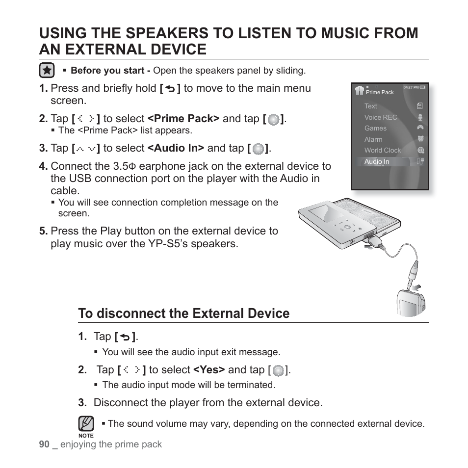 Samsung YP-S5JQB-XAA User Manual | Page 90 / 125