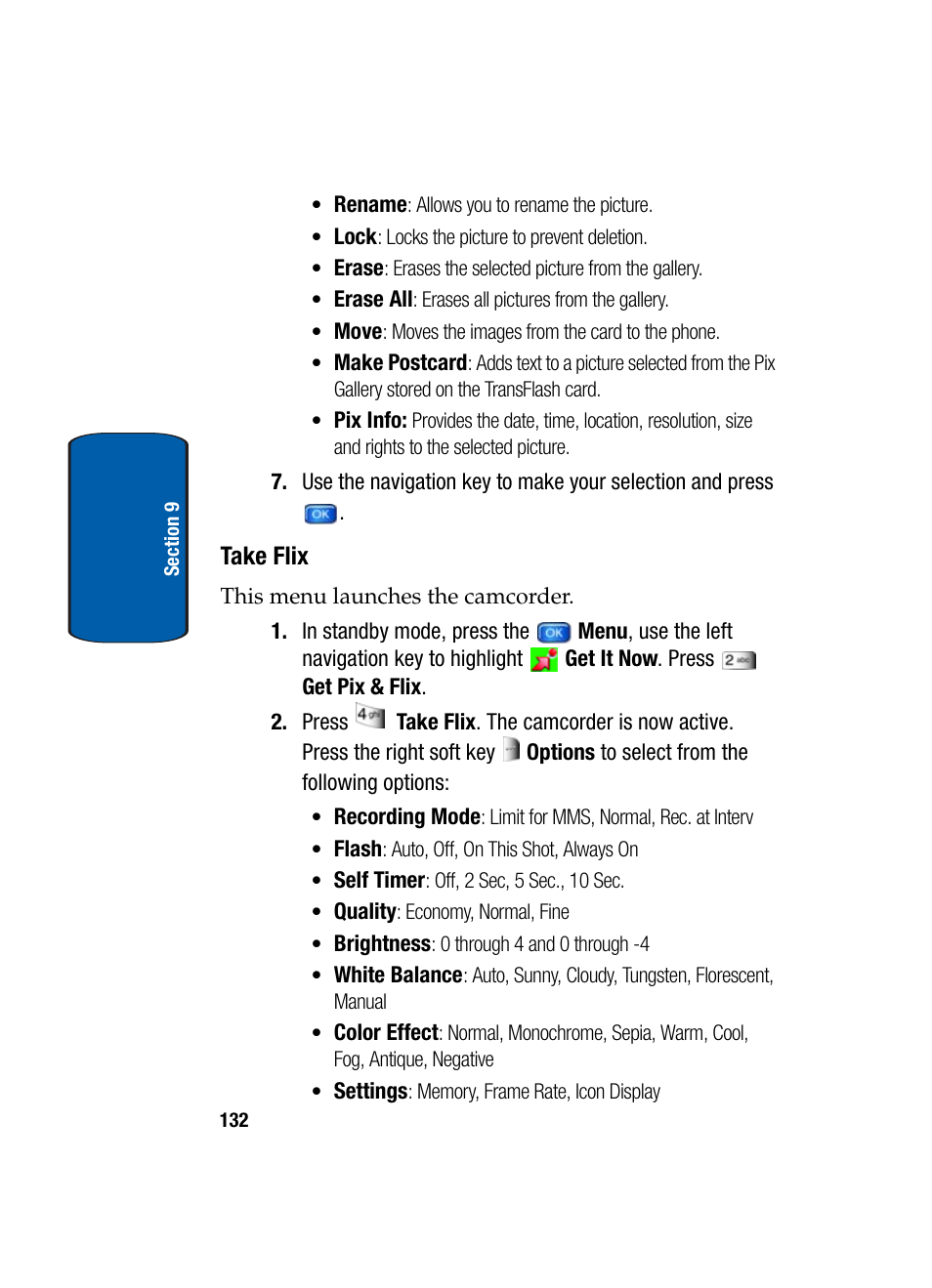 Take flix | Samsung SCH-A970ZSVXAR User Manual | Page 132 / 198