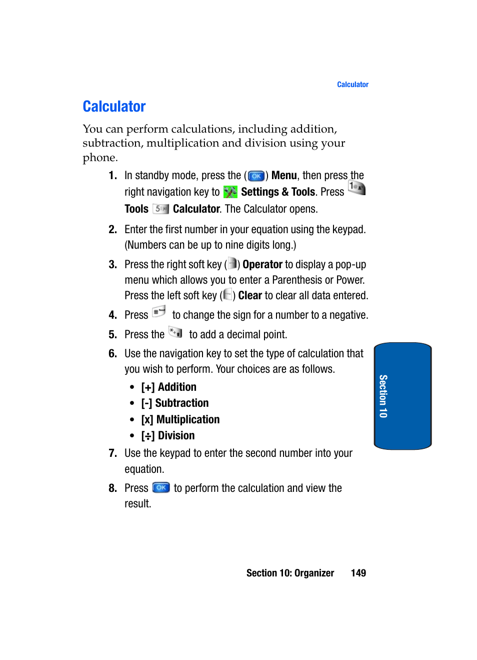 Calculator | Samsung SCH-A970ZSVXAR User Manual | Page 149 / 198