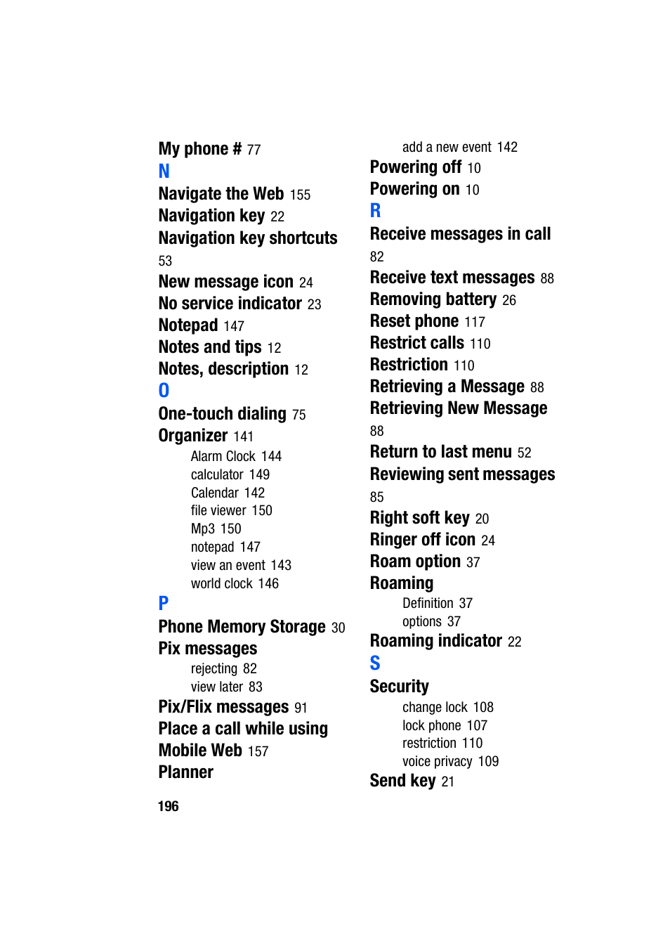 Samsung SCH-A970ZSVXAR User Manual | Page 196 / 198