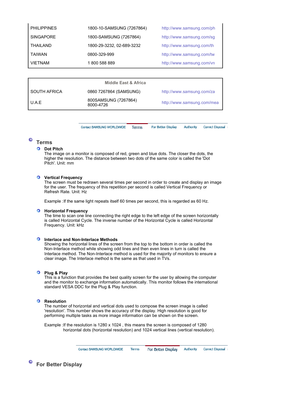For better display, Authority | Samsung LS19WJBKBM-XAA User Manual | Page 46 / 48