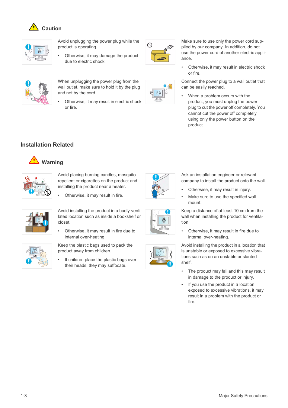 Installation related | Samsung LS24X3HKFH-ZA User Manual | Page 7 / 63