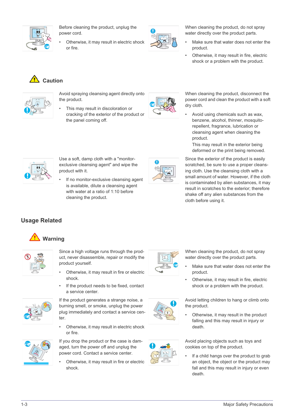 Usage related | Samsung LS24X3HKFH-ZA User Manual | Page 9 / 63