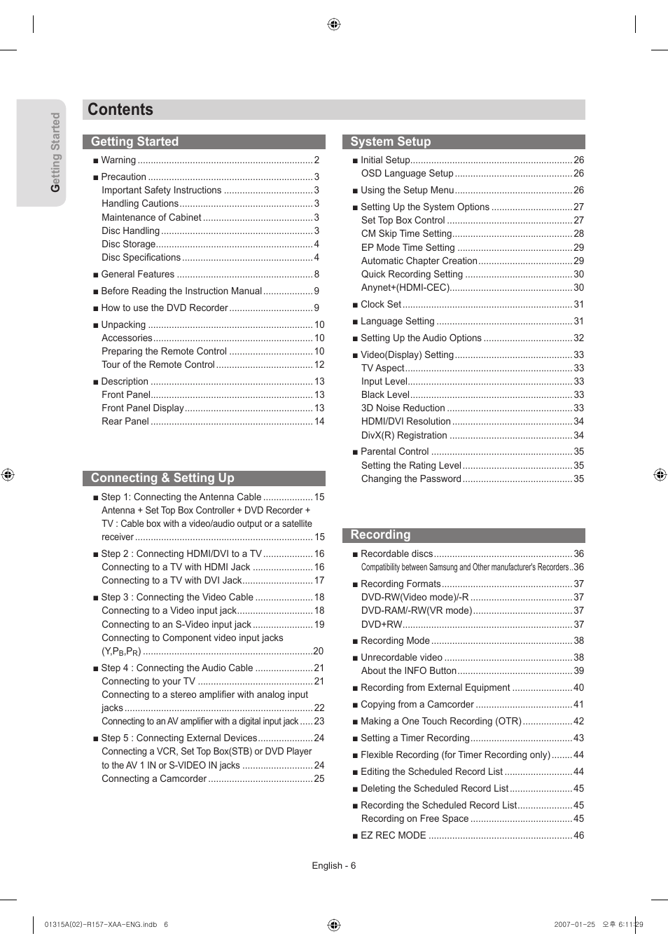 Samsung DVD-R157-XAA User Manual | Page 6 / 83