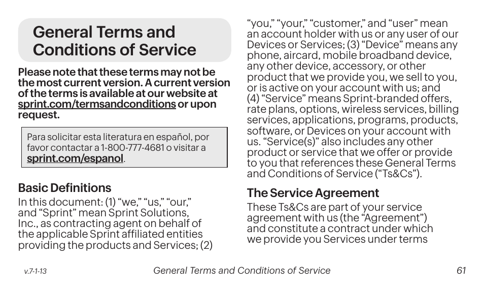 General terms and conditions of service | Samsung SM-T237PZWASPR User Manual | Page 61 / 99