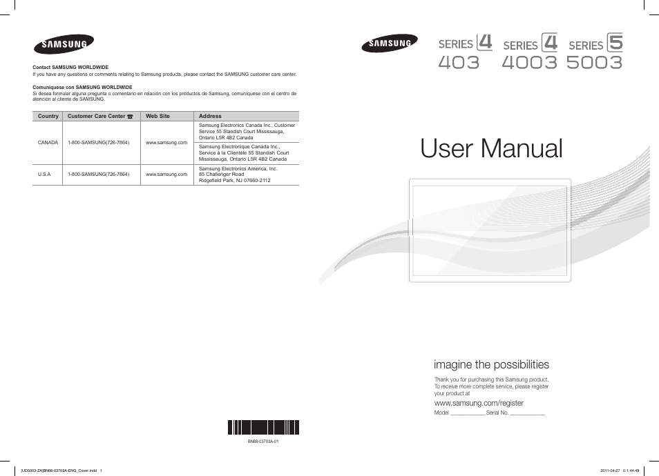 Samsung LN32D403E2DXZA User Manual | 35 pages