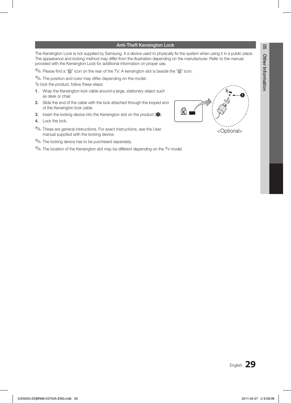 Samsung LN32D403E2DXZA User Manual | Page 29 / 35