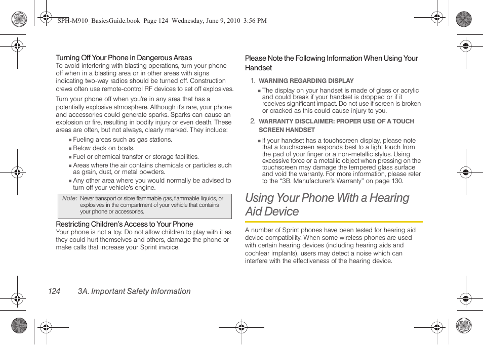 Using your phone with a hearing aid device, Using your phone with a hearing, Aid device | Samsung SPH-M810HAASPR User Manual | Page 136 / 157