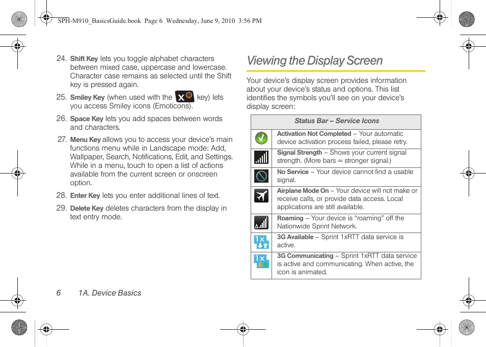 Viewing the display screen | Samsung SPH-M810HAASPR User Manual | Page 18 / 157