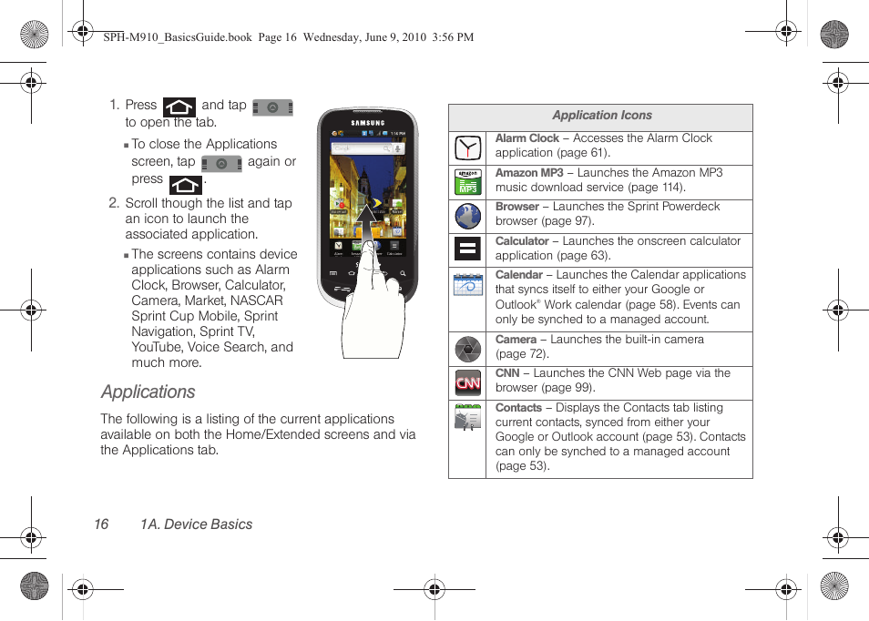 Applications | Samsung SPH-M810HAASPR User Manual | Page 28 / 157