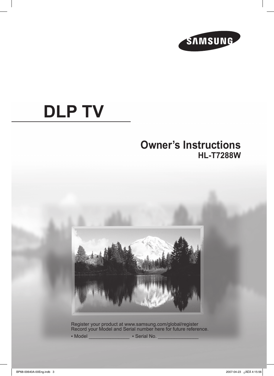 Samsung HLT7288WX-XAA User Manual | 276 pages