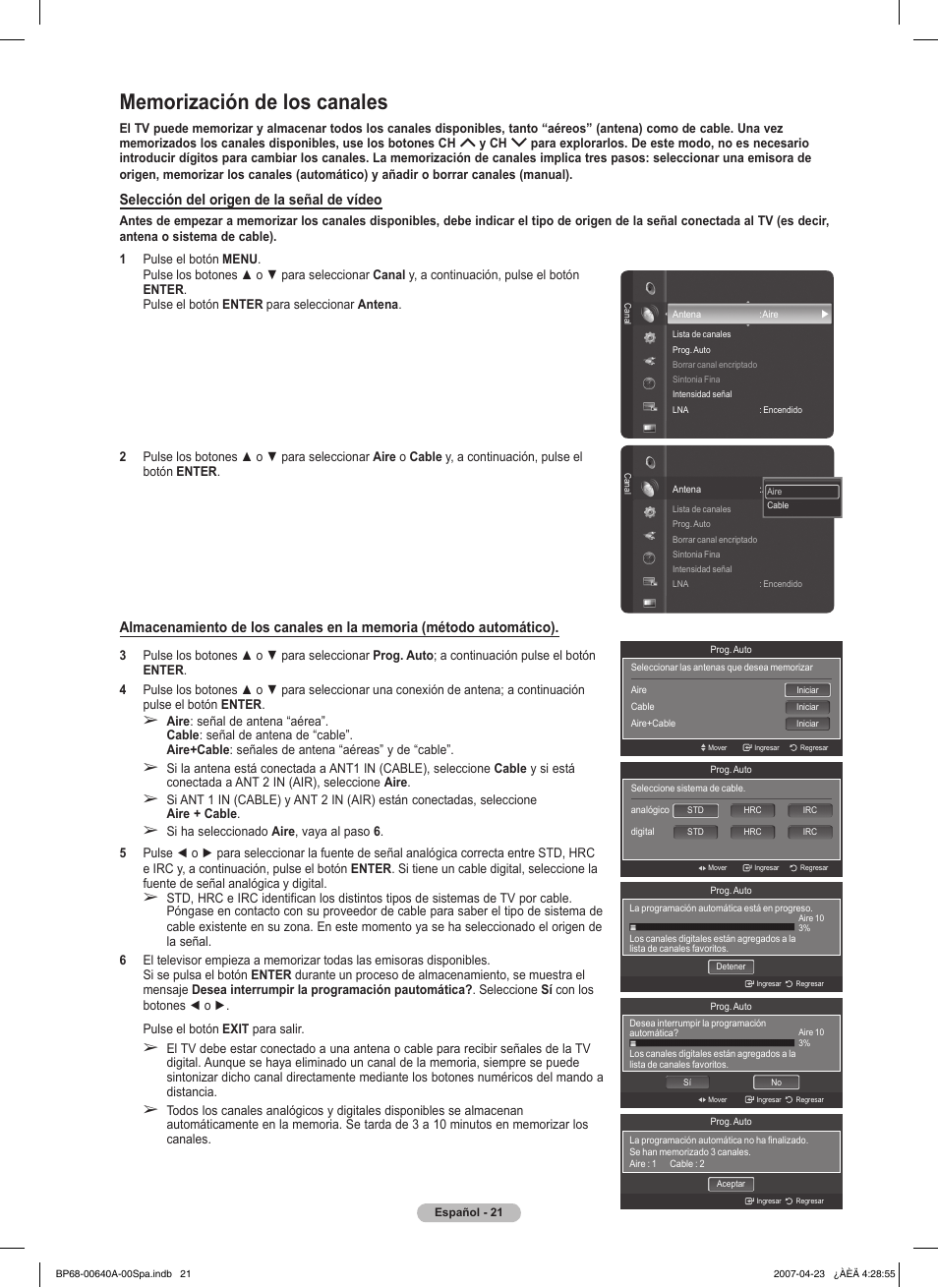 Selección del origen de la señal de vídeo | Samsung HLT7288WX-XAA User Manual | Page 206 / 276