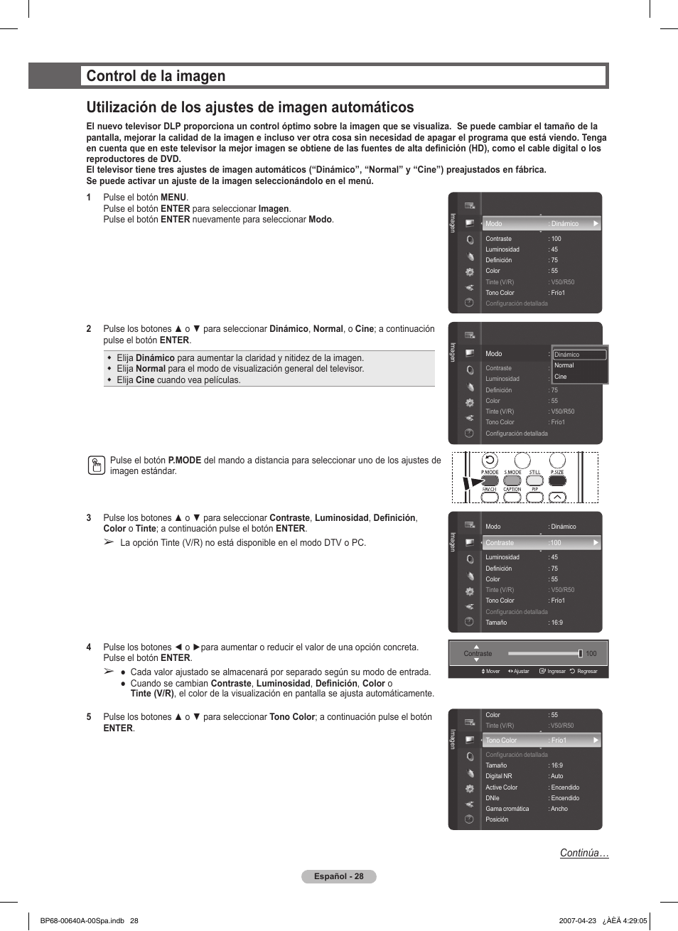Continúa | Samsung HLT7288WX-XAA User Manual | Page 213 / 276