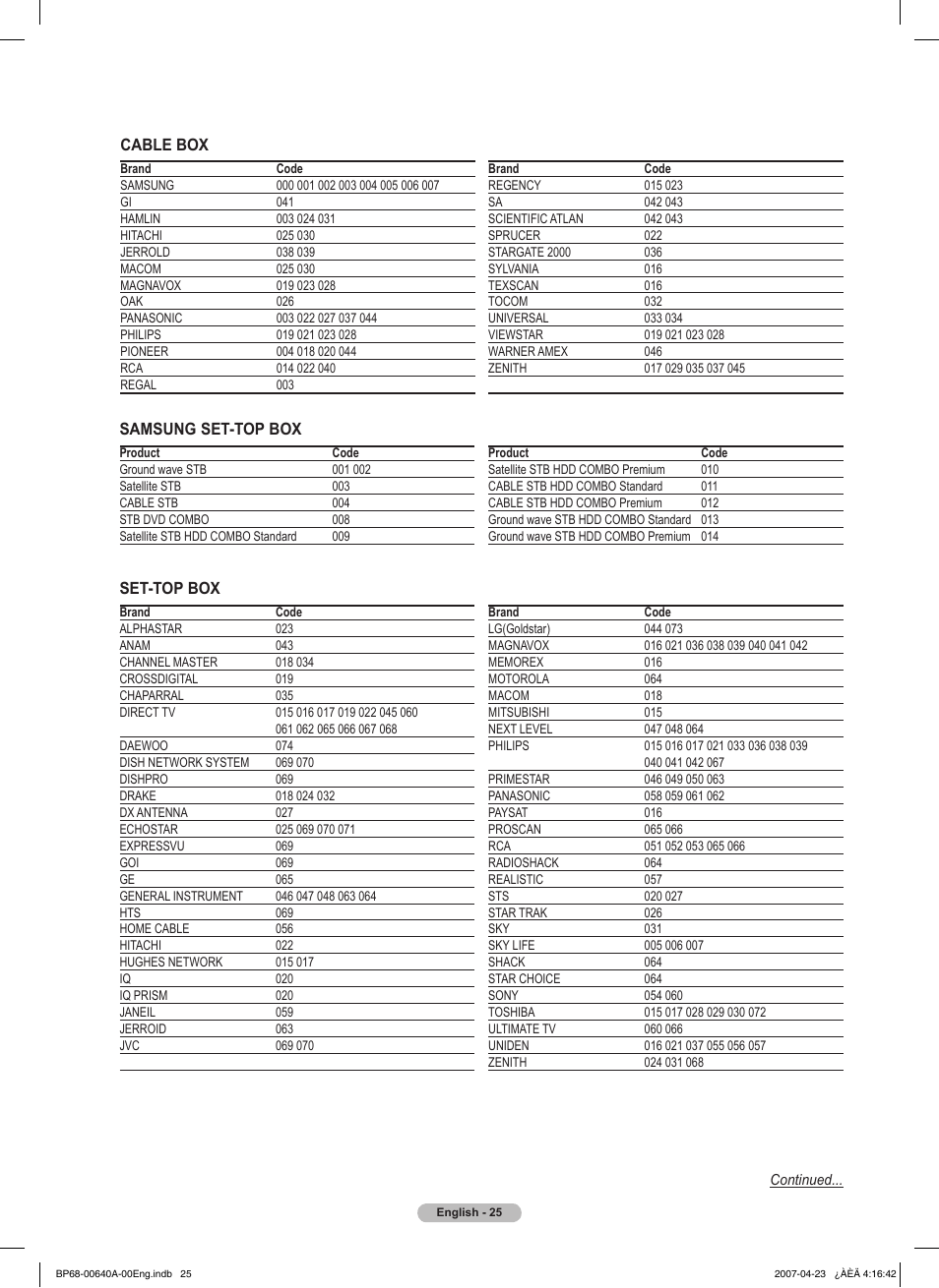 Samsung HLT7288WX-XAA User Manual | Page 25 / 276
