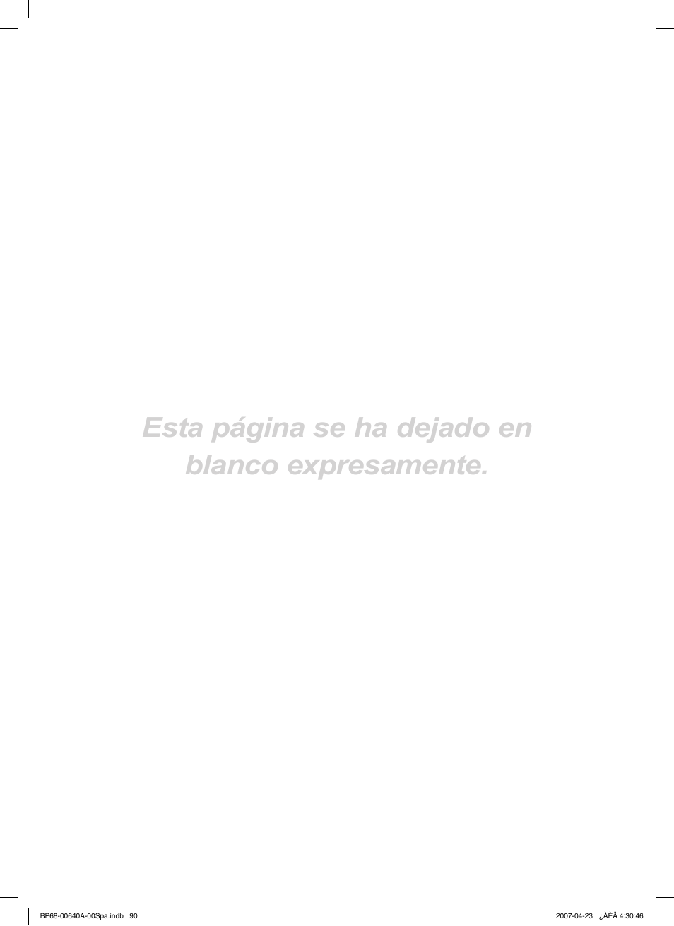 Esta página se ha dejado en blanco expresamente | Samsung HLT7288WX-XAA User Manual | Page 275 / 276
