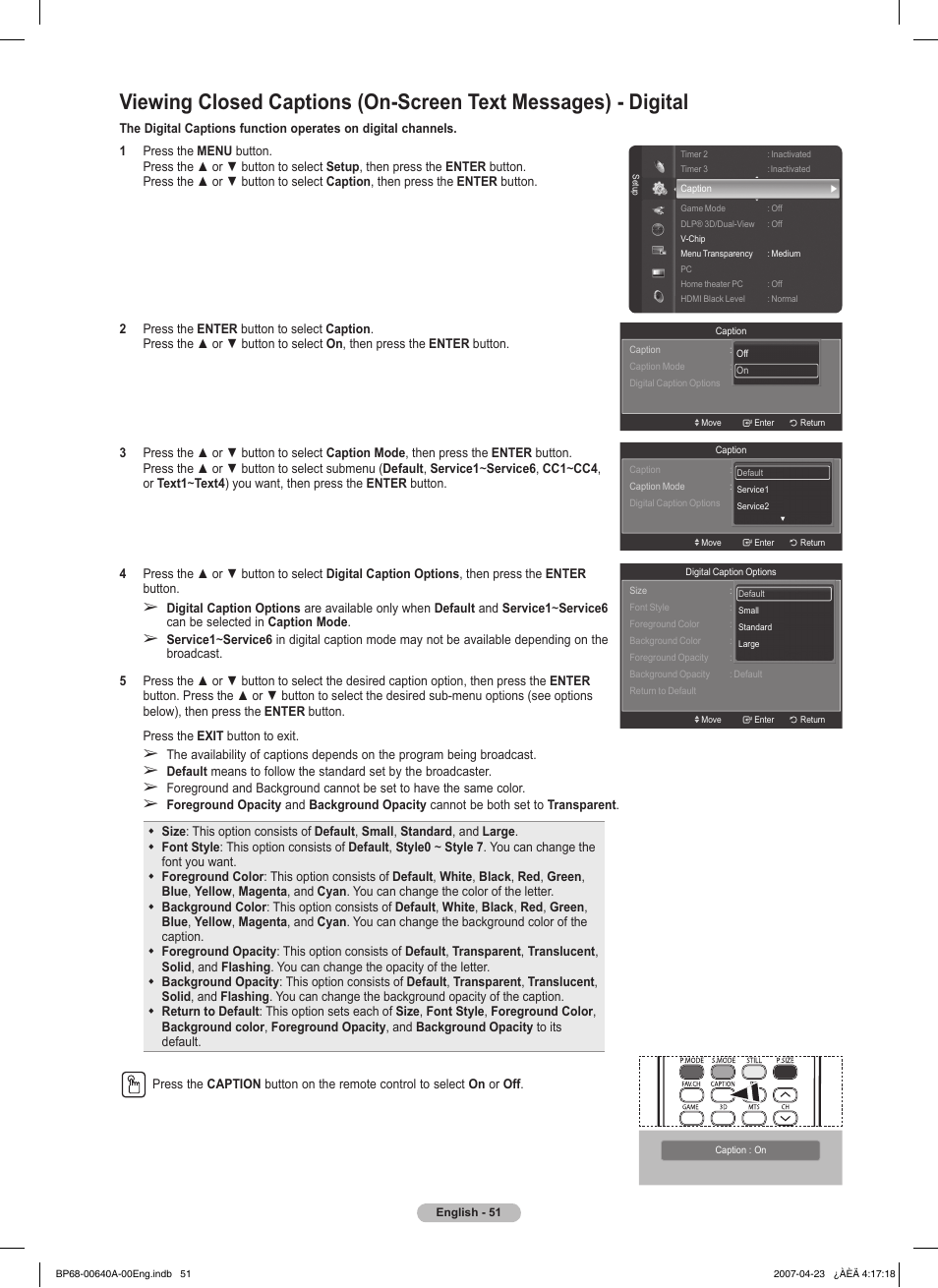 Samsung HLT7288WX-XAA User Manual | Page 51 / 276