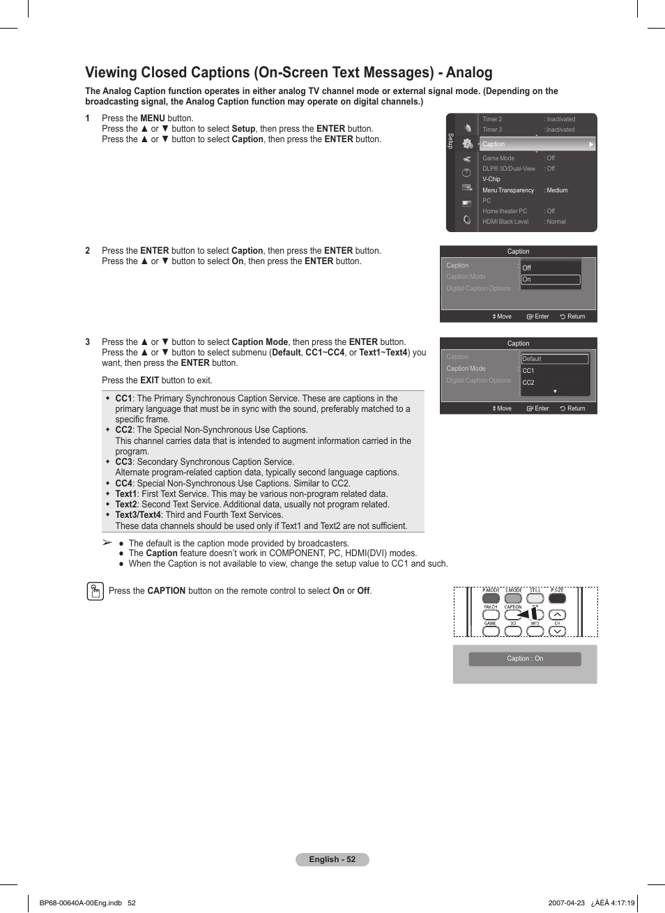 Using the game mode | Samsung HLT7288WX-XAA User Manual | Page 52 / 276