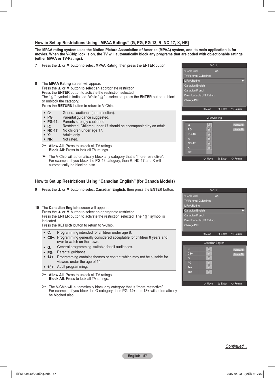 Samsung HLT7288WX-XAA User Manual | Page 57 / 276