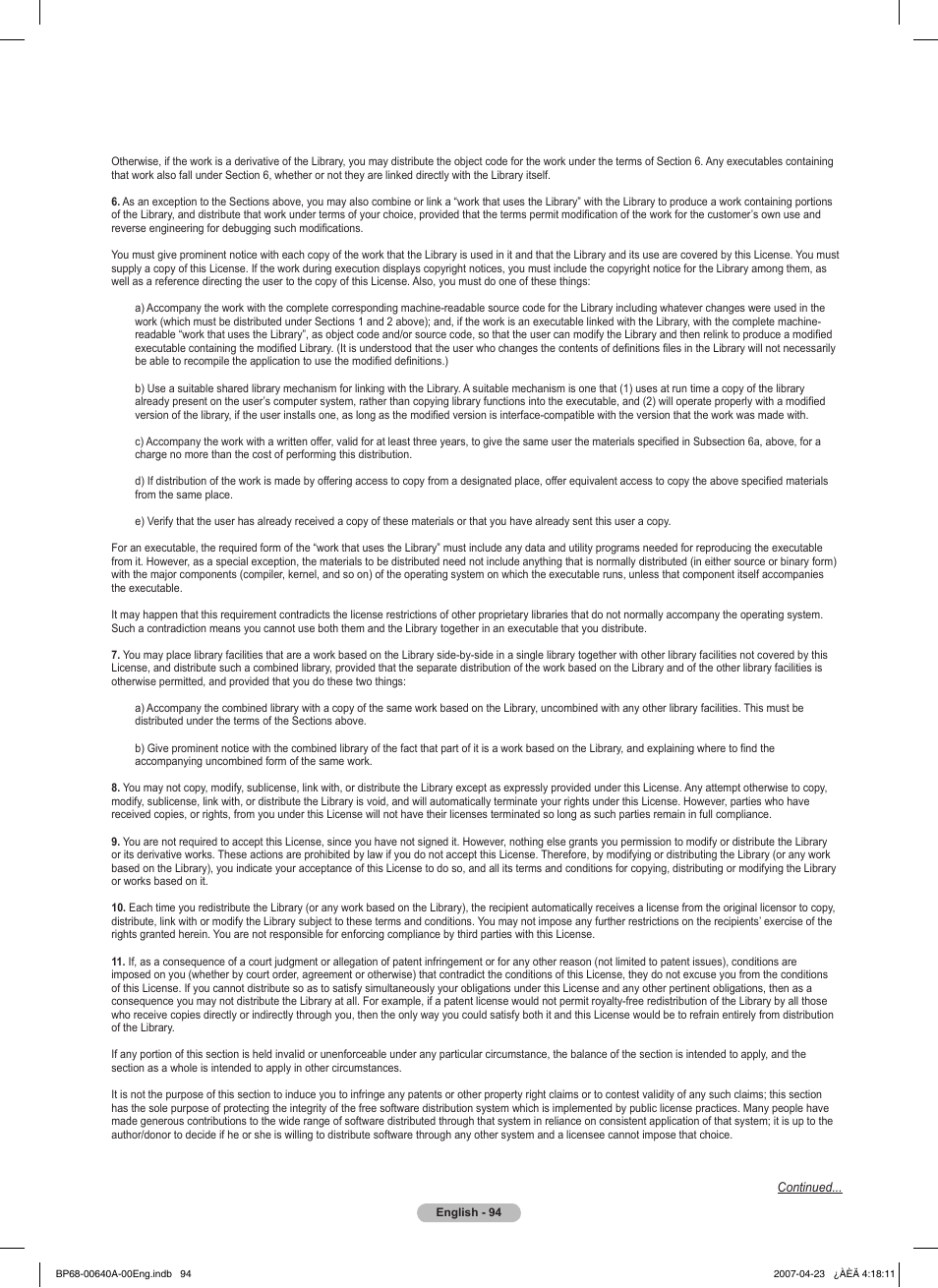 Samsung HLT7288WX-XAA User Manual | Page 94 / 276