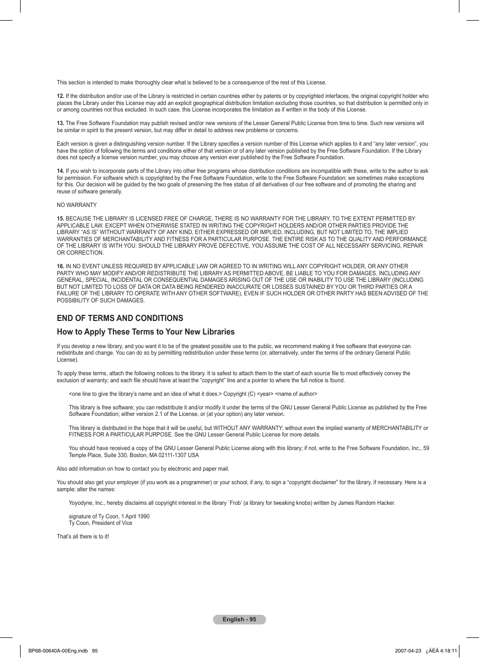 Samsung HLT7288WX-XAA User Manual | Page 95 / 276