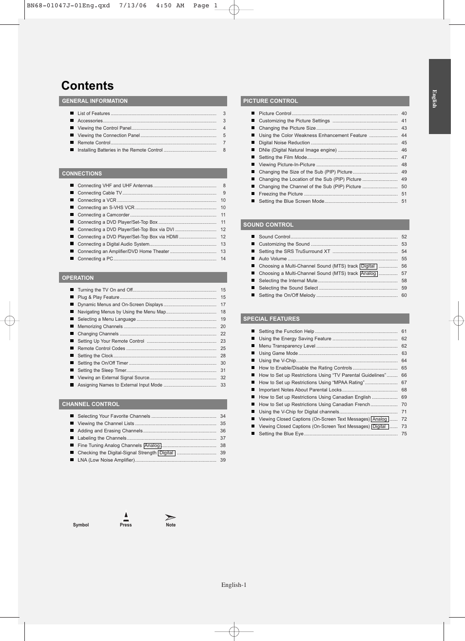 Samsung LNS4695DX-XAA User Manual | Page 3 / 275