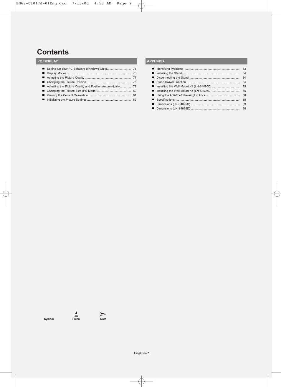 Samsung LNS4695DX-XAA User Manual | Page 4 / 275