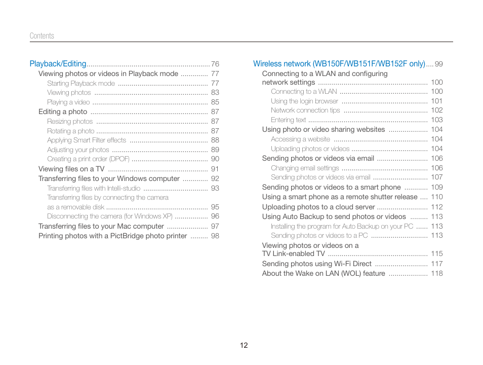 Samsung EC-WB150FBPBUS User Manual | Page 13 / 160