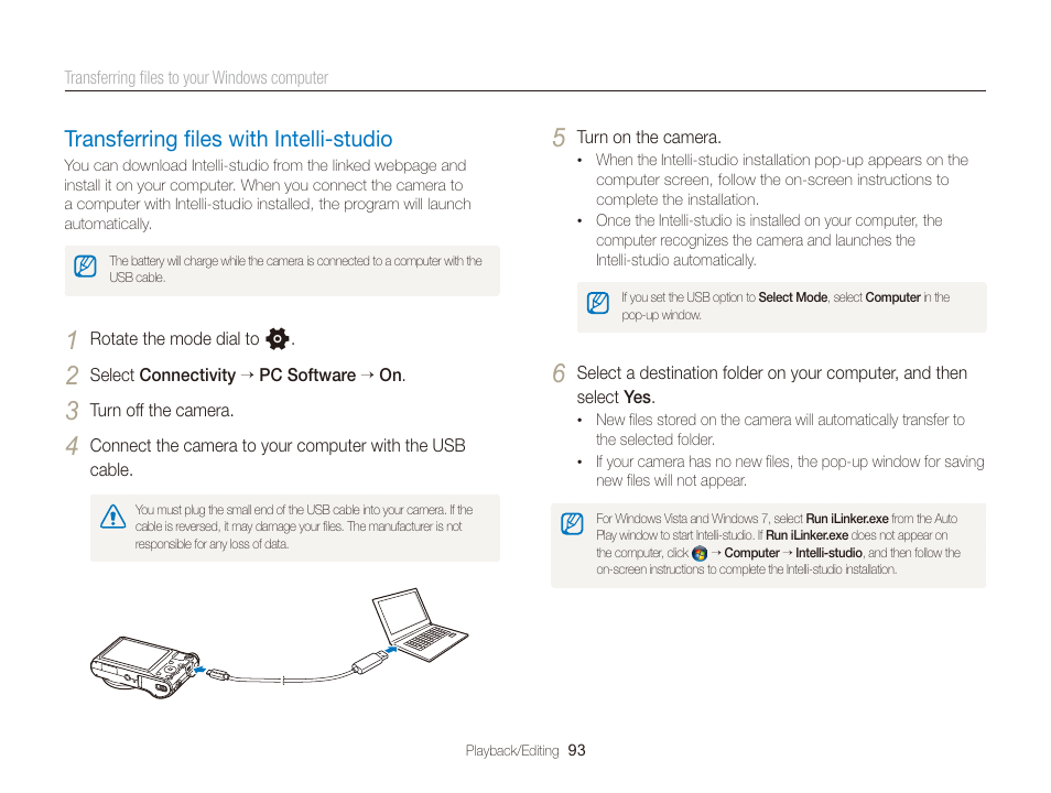 Transferring files with intelli-studio, Transferring ﬁles with intelli-studio, Transferring ﬁles with intelli-studio ………… 93 | Samsung EC-WB150FBPBUS User Manual | Page 94 / 160