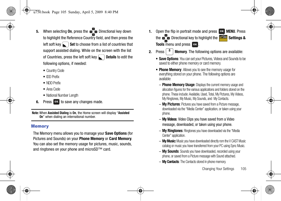 Memory | Samsung SCH-U750HAAVZW User Manual | Page 109 / 178