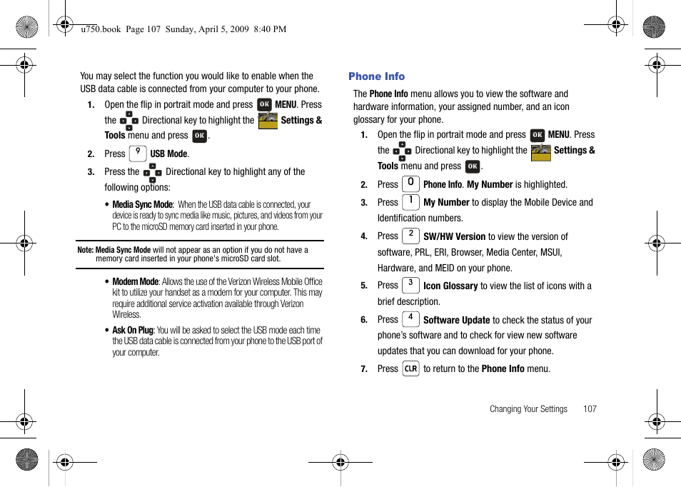 Phone info | Samsung SCH-U750HAAVZW User Manual | Page 111 / 178