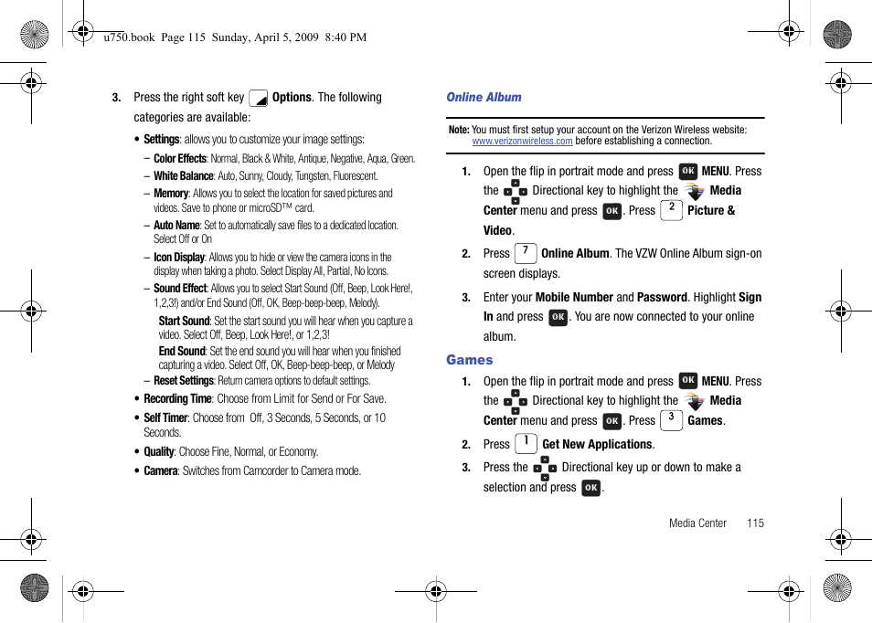 Games | Samsung SCH-U750HAAVZW User Manual | Page 119 / 178