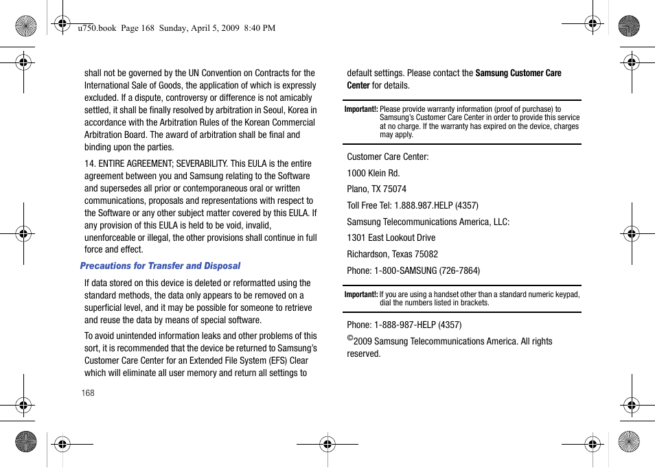 Samsung SCH-U750HAAVZW User Manual | Page 172 / 178