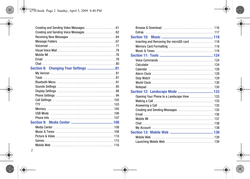 Samsung SCH-U750HAAVZW User Manual | Page 6 / 178