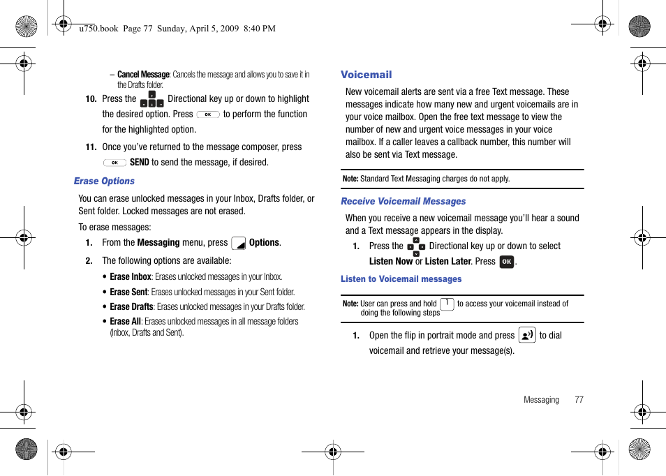 Voicemail | Samsung SCH-U750HAAVZW User Manual | Page 81 / 178