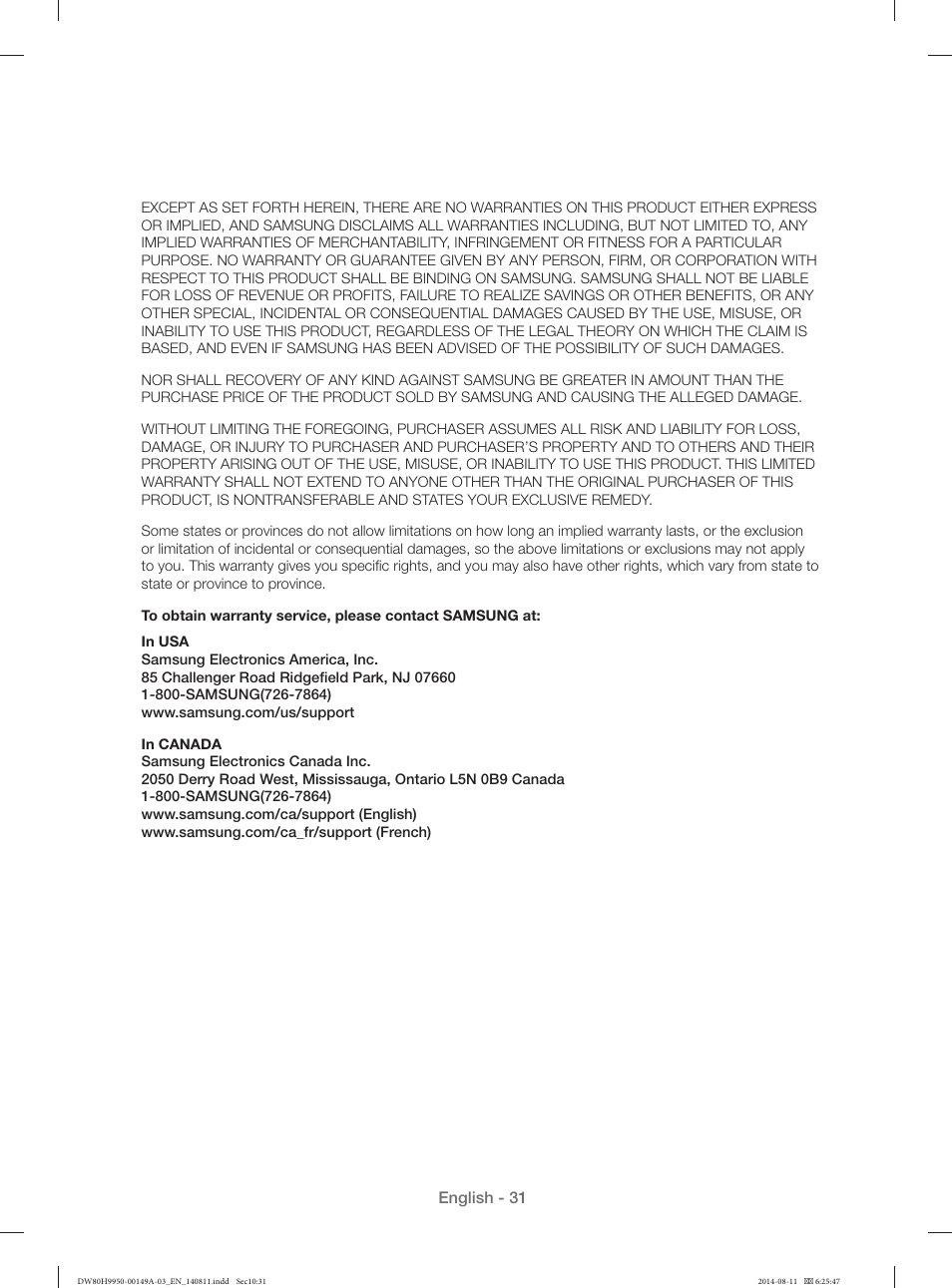 Samsung DW80H9970US-AA User Manual | Page 31 / 96