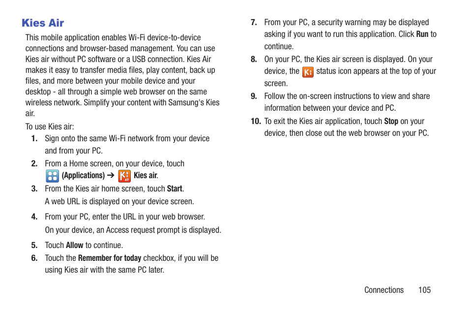 Kies air | Samsung YP-GS1CB-XAA User Manual | Page 109 / 211
