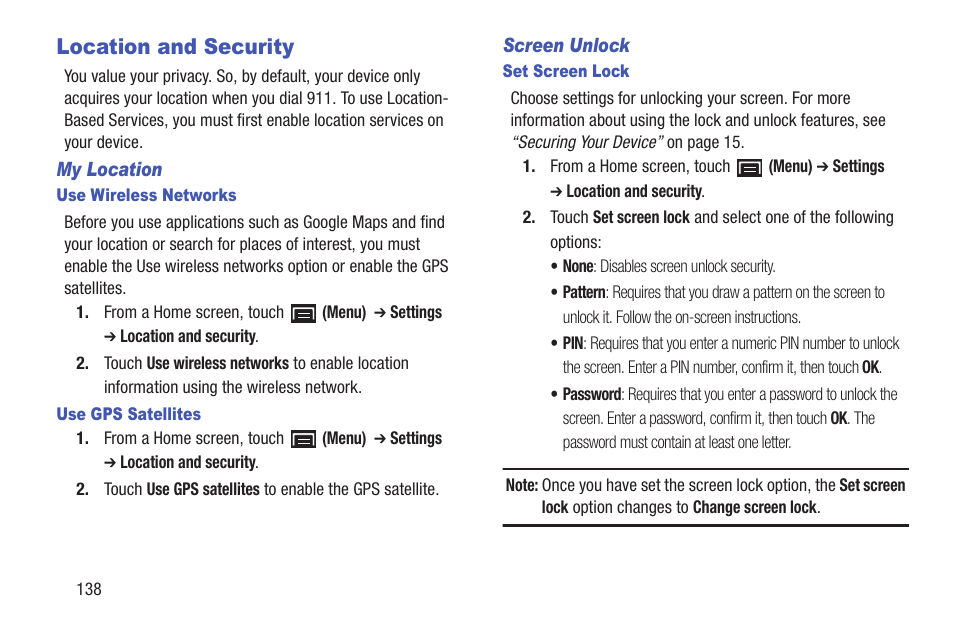 Location and security, For more | Samsung YP-GS1CB-XAA User Manual | Page 142 / 211