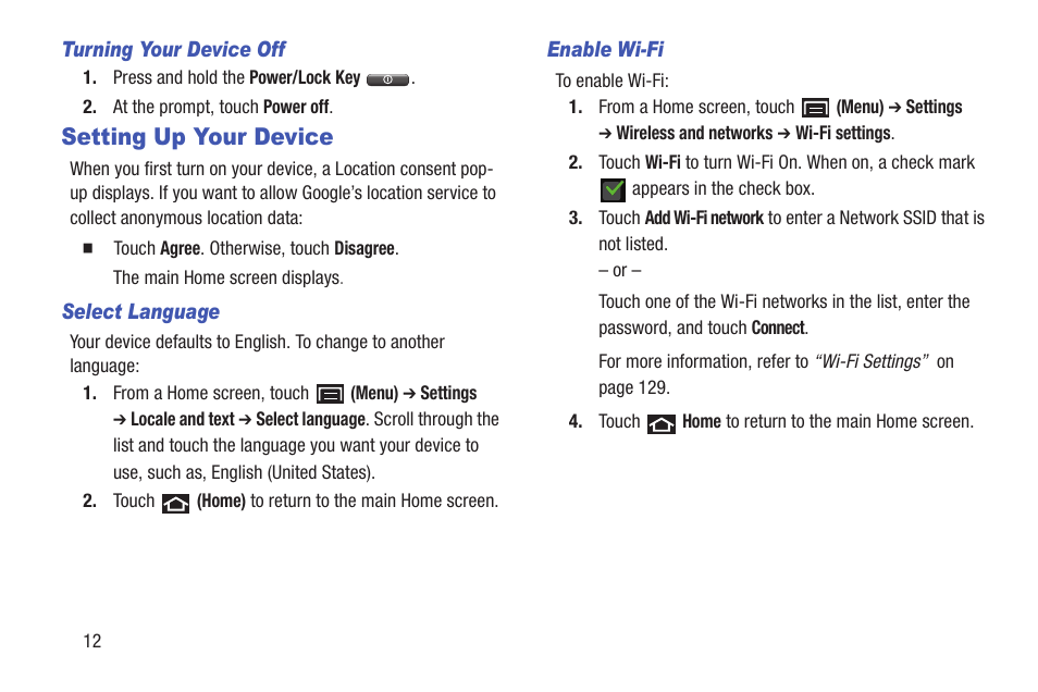 Setting up your device | Samsung YP-GS1CB-XAA User Manual | Page 16 / 211