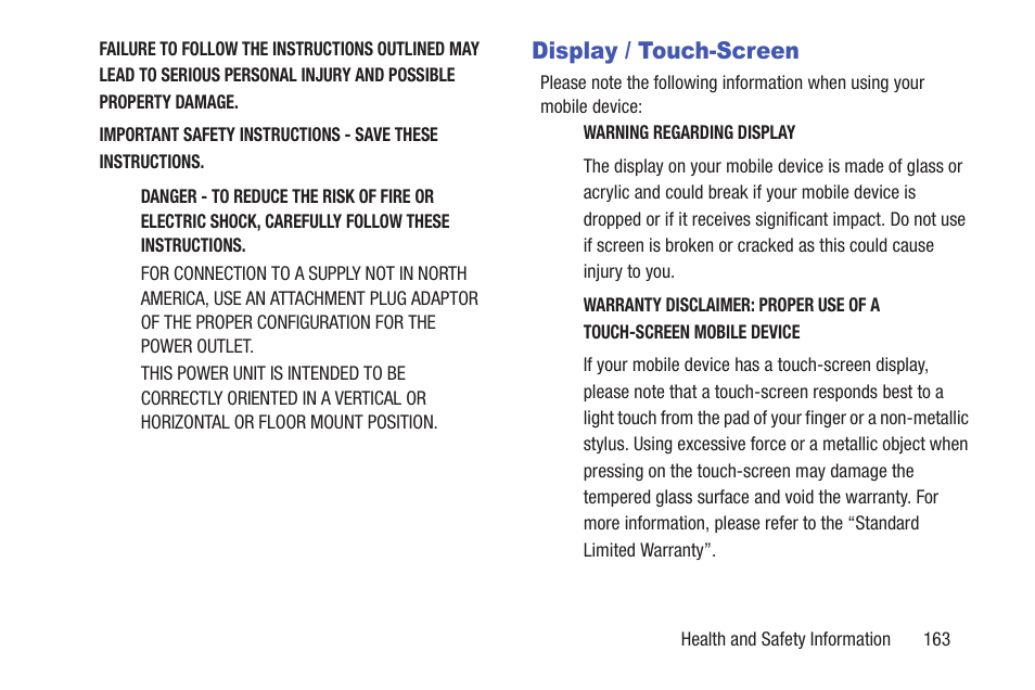 Display / touch-screen | Samsung YP-GS1CB-XAA User Manual | Page 167 / 211