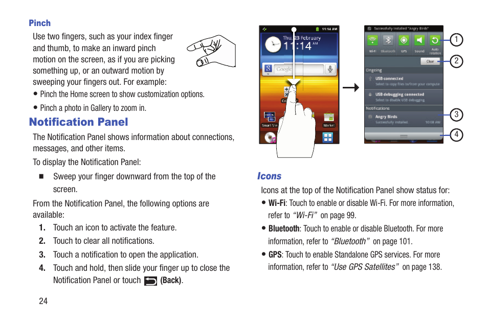Notification panel | Samsung YP-GS1CB-XAA User Manual | Page 28 / 211