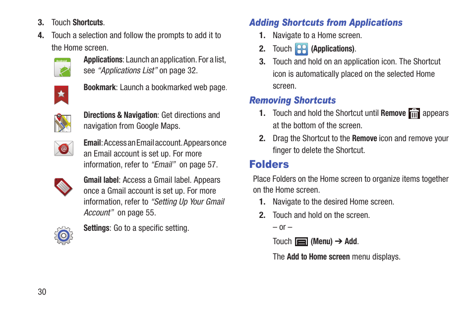 Folders | Samsung YP-GS1CB-XAA User Manual | Page 34 / 211